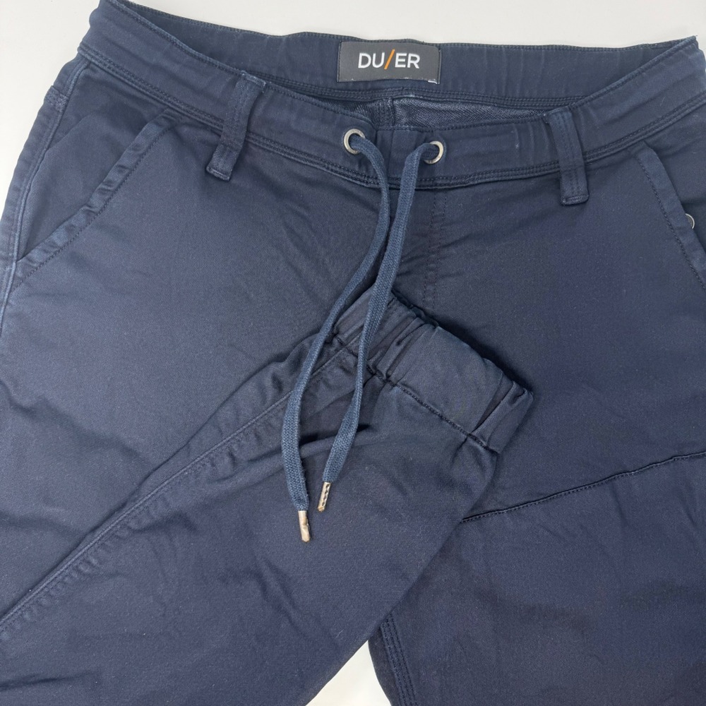 DU/ER N2X Slim Fit Performance Denim Joggers Navy Blue Mens 32x29 - Picture 7 of 7